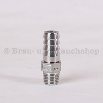 Picture of Schlauchnippel 1/4" Edelstahl 9mm AG