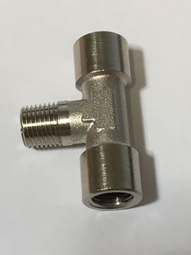 Bild von T-Stück 2 x 1/4"IG 1 x1/4"AG vernickelt