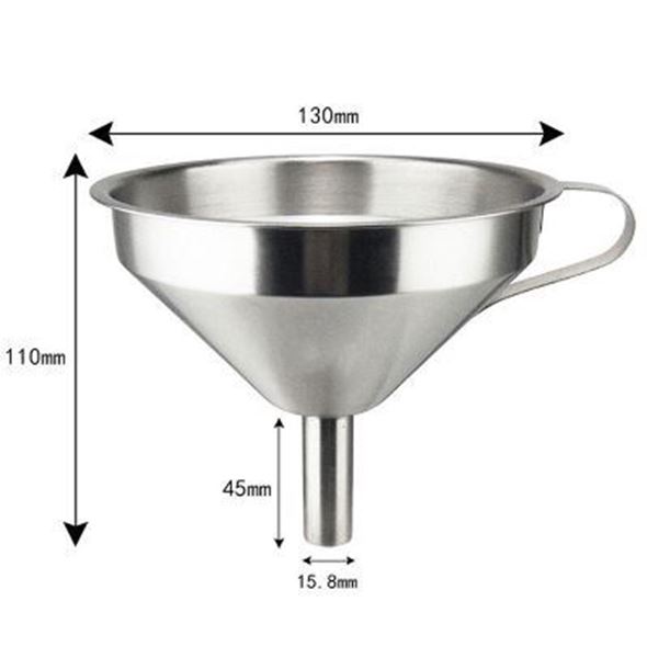Bild von Trichter Edelstahl 13 cm mit Sieb
