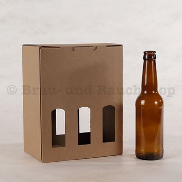 Bild von Kartonbox 6-fach 3 dl natur Fenster Pack