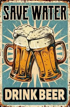 Bild von BLECHSCHILD DRINK BEER SAFE WATER