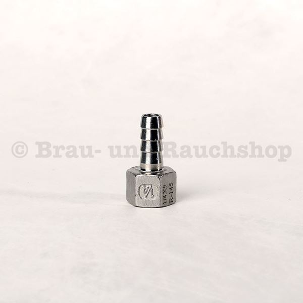 Bild von Schlauchnippel 1/4" Edelstahl 9 mm IG