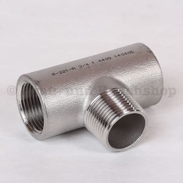Bild von T-Stück Edelstahl 2x 3/4 IG 1x 3/4 AG
