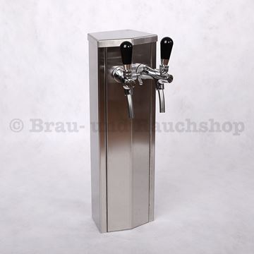 Bild von Schanksäule Chrom matt 2-leitig komplett