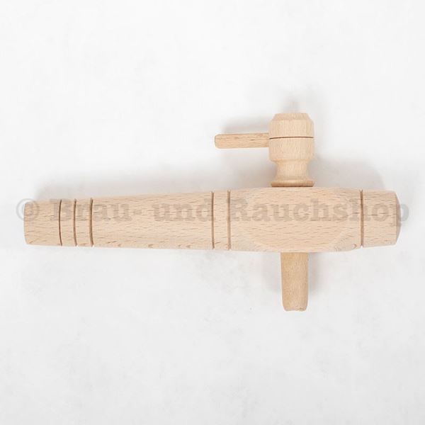 Bild von Hahn zu Holzfass Länge 20cm