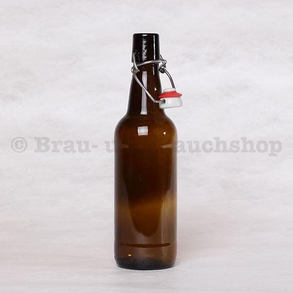 Bügelflasche braun kompl. 0,5 L. Brau- und Rauchshop
