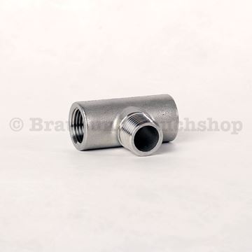 Bild von T-Stück Edelstahl 2x 1/2 IG 1x 1/2 AG