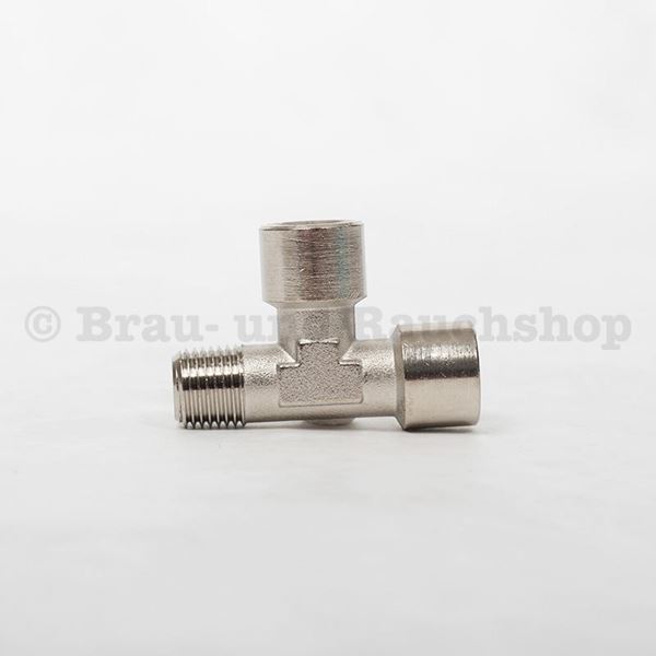 Bild von L-Stück2x1/4"IG- 1x 1/4"AG vernickelt